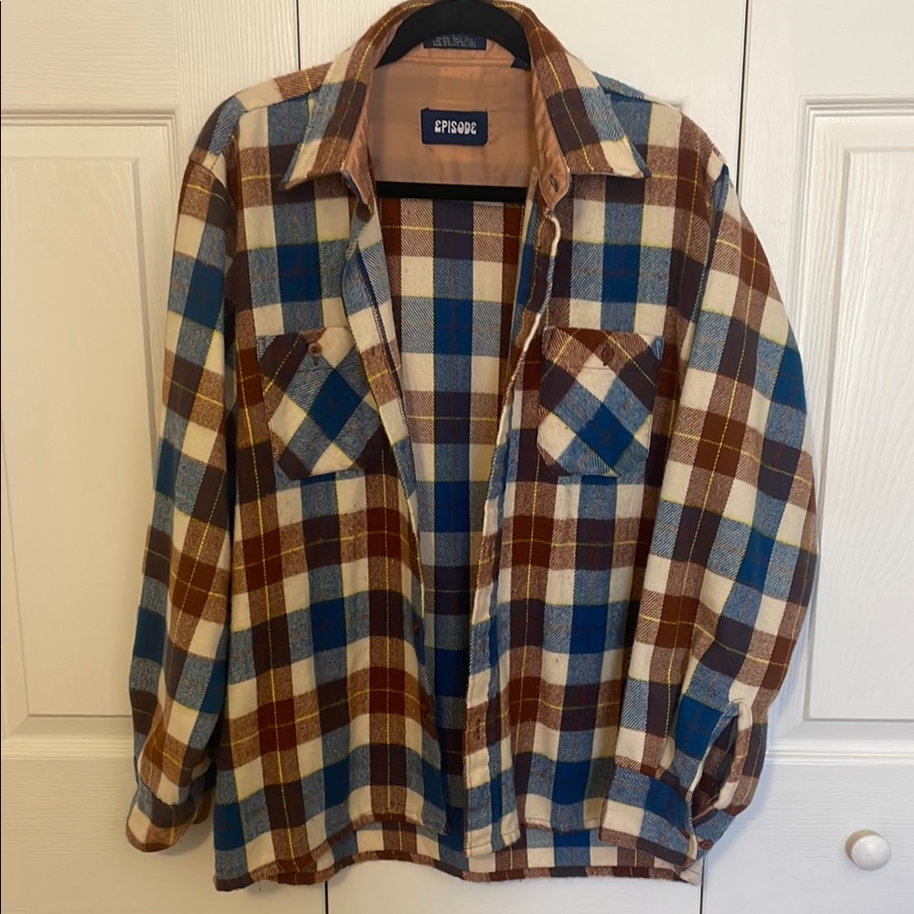 Episode Plaid Flannel Shirt in Blue and Brown